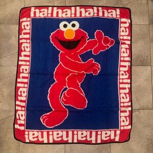 Owen 1990’s Vintage Blanket Sesame Street Tickle Me Elmo HA HA Fleece 59x45